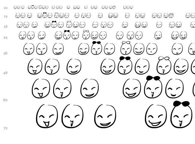 Mini Smile font waterfall